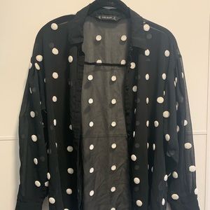 Polka Dot Zara Button Down Top